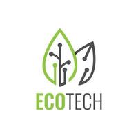 design de vetor de logotipo de tecnologia eco verde