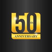 modelo de celebração de aniversário de 50 anos de ouro vetor