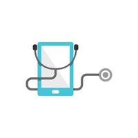 logotipo de médico móvel inteligente on-line vetor
