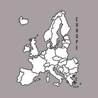 mapa básico da europa vetor