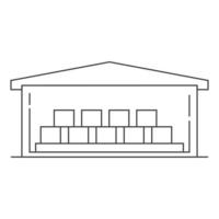 unidade de armazenamento icon.warehouse edifício com vetor boxes.outline.