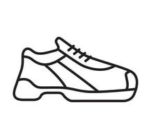 ícone de tênis. sapatos de contorno sign.sport shoes.vector isolado na bota linear background.illustration branco. vetor