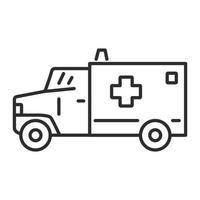 ambulância carro icon.outline médico van.flat ilustração vetorial. vista lateral do veículo. Isolado em um fundo branco. vetor