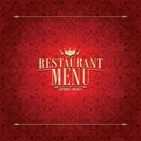design de menu vermelho de restaurante, cartão vintage vetor