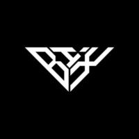 design criativo do logotipo da carta bix com gráfico vetorial, logotipo simples e moderno bix em forma de triângulo. vetor