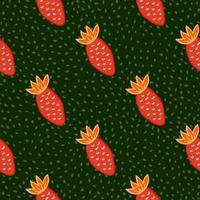 mão desenhada morangos wallpaper.doodle padrão sem emenda de morango. cenário de frutas. vetor