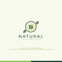 bi logotipo natural inicial vetor