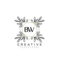 bw letra inicial flor logotipo modelo vetor arte vetorial premium