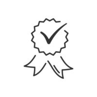 aprovado ou certificado medalha ícone ilustração vetorial estilo plano em design moderno. cor editável vetor