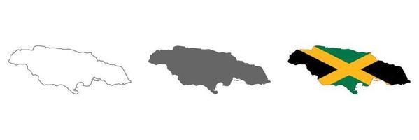 mapa altamente detalhado da jamaica com bordas isoladas no fundo vetor
