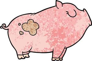 personagem de desenho animado de porco vetor