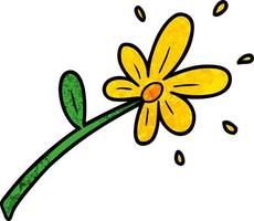 desenho animado flor amarela vetor