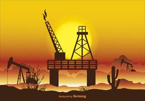 Ilustração do vetor do campo petrolífero