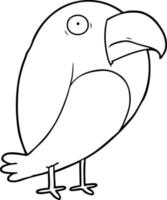corvo de desenho de linha de desenho animado vetor