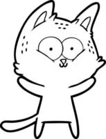 gato de desenho de linha de desenho animado vetor