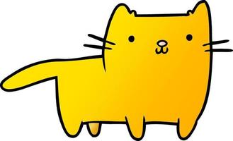 gato de cor plana de desenho animado vetor