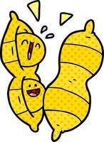 personagem de desenho animado de amendoim vetor