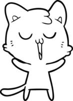 gato de desenho animado cantando vetor