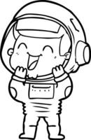 astronauta de desenho animado feliz vetor