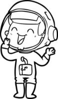 astronauta de desenho animado feliz vetor