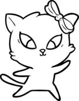 desenho de linha desenho de gato vetor