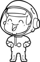 astronauta de desenho animado feliz vetor