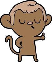 macaco calmo dos desenhos animados vetor