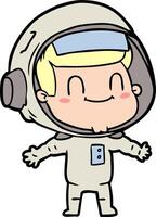 homem de astronauta de desenho animado feliz vetor