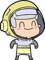 homem de astronauta de desenho animado feliz vetor