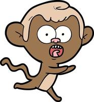 macaco chocado dos desenhos animados vetor