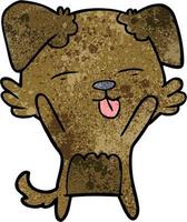 cachorro de desenho animado com a língua de fora vetor