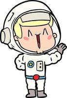 astronauta de desenho animado cantando vetor