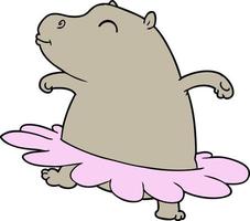 bailarina de hipopótamo de desenho animado vetor