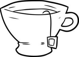 desenho de linha de uma xícara de chá vetor