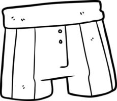 desenho de linha de um shorts boxer vetor