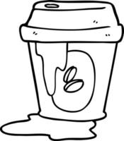 desenho de xícara de café bagunçado vetor