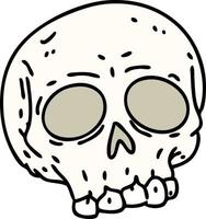 desenho de um crânio assustador de halloween vetor