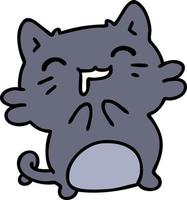 desenho de um gato feliz fofo babando vetor