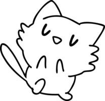 doodle de linha de um gatinho de estimação fofo vetor