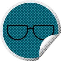 adesivo circular de ilustração vetorial gráfico de óculos vetor