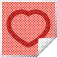 coração símbolo gráfico ilustração vetorial adesivo quadrado vetor