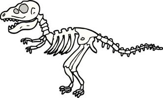 ossos de dinossauro de desenho animado estilo doodle desenhado à mão vetor