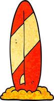 prancha de surf dos desenhos animados de ilustração texturizada grunge vetor