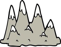montanhas de desenhos animados de estilo doodle desenhados à mão vetor