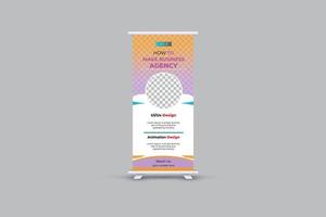 negócios roll up banner design vetor