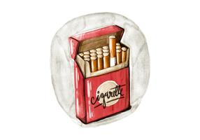 Livre Cigarette Pack Watercolor Vector