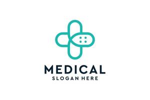 design de logotipo médico de saúde farmacêutica vetor
