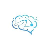 design de vetor de logotipo criativo de inteligência de gênio do cérebro