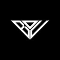 design criativo do logotipo da letra bdu com gráfico vetorial, logotipo simples e moderno bdu em forma de triângulo. vetor