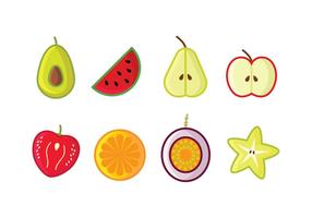 Conjunto de ícones de frutas grátis vetor